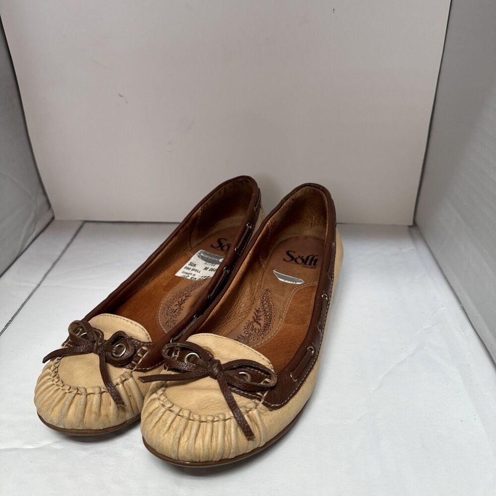 Sofft Women’s Leather Loafers Size 6 M Nautical Brown Camel Tan